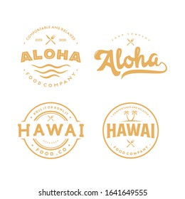 restaurant and hawaii logo, icon and illustration