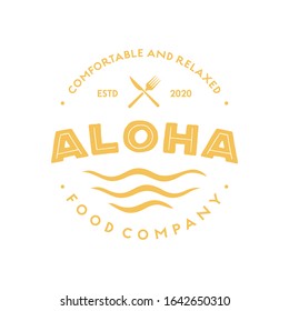 restaurant and hawaii logo, icon and illustration