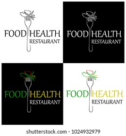 Restaurant healthy food. Icon and label for design menu restaurant or cafe. Vector illustration.