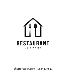 Restaurant and Home Simple Logo with Spoon and Fork combination