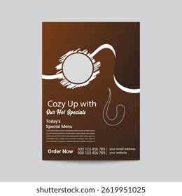 Restaurant Hot Specials Menu Template With Dark Brown And White Design Elements