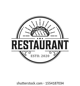 Restaurant Hotdog Logo Vintage Design Food Stock Vector (Royalty Free ...