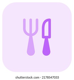 Restaurant in hotel room with layout of knife and fork