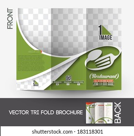 Restaurant & Hotel Tri-Fold Mock up & Brochure Design 