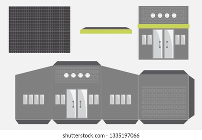 Restaurant or House Paper Model, Cut and glue