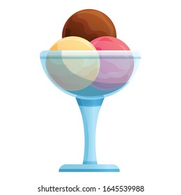 Restaurant ice cream balls icon. Cartoon of restaurant ice cream balls vector icon for web design isolated on white background