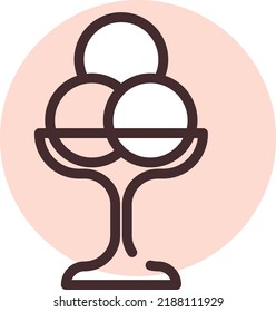 Restaurant ice cream, illustration, vector on a white background.