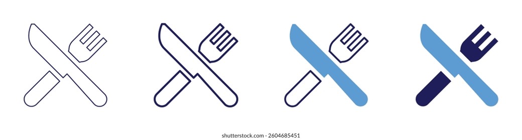 Restaurant icon in 4 different styles. Thin Line, Line, Bold Line, Duotone. Duotone style. Editable stroke.