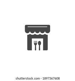 Restaurant Icon Black and White Vector Graphic