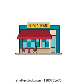 Restaurant icon. Cartoon Restaurant vector icon for web design isolated on white background