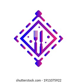 Restaurant icon. Chef hat, food eating icon. vector, flat style, two color, black shape icon