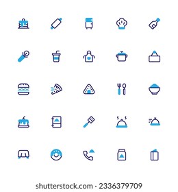 Restaurant Icon Collection. Pixel Perfect Restaurant Semibold Color Style 2D Icon