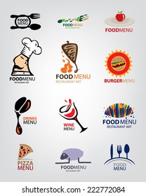 Restaurant Icon Collection, Various Food Types, Arabic, Western etc (Vector Art)