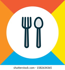 Restaurant icon colored line symbol. Premium quality isolated cafe element in trendy style.