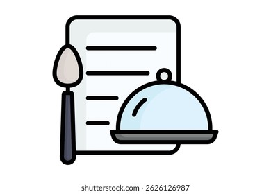Restaurant icon. colored outline icon style. icon related to places to eat. catering elements vector illustration