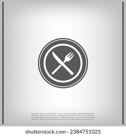 Restaurant icon. Crossed fork and knife.