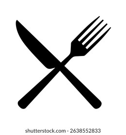 restaurant icon. crossed fork and knife icon on white background