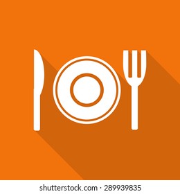 Restaurant icon. Crossed fork and knife.