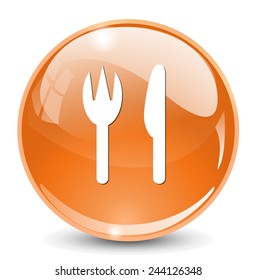 restaurant icon / cutlery  button