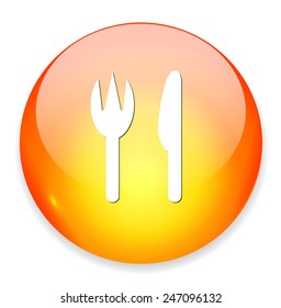 restaurant icon / cutlery  button