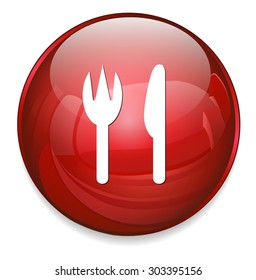 restaurant icon / cutlery  button
