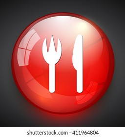 restaurant icon / cutlery  button