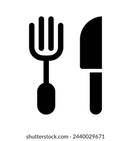 Icono del restaurante. Cubertería ilustración plana de icono vectorial