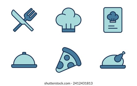 Restaurant icon design template in filled outline style