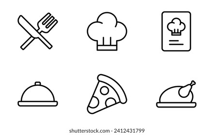 Restaurant icon design template in outline style