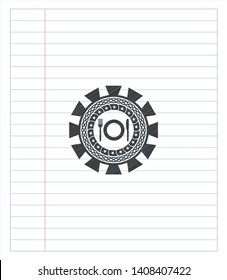 restaurant icon emblem drawn in pencil. Vector Illustration. Detailed.