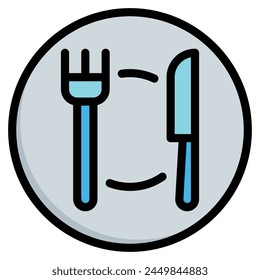 Icono de restaurante estilo de línea llena, adecuado para el Web y el App móvil.
