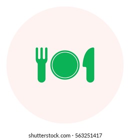 Restaurant icon - Flat design, glyph style icon - Colored enclosed in a circle