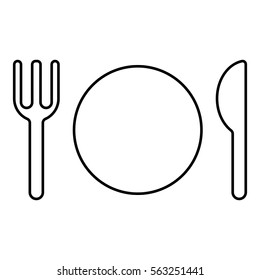 Restaurant icon - Flat design, glyph style icon - Outline black