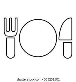 Restaurant icon - Flat design, glyph style icon - Outline black