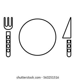 Restaurant icon - Flat design, glyph style icon - Outline black