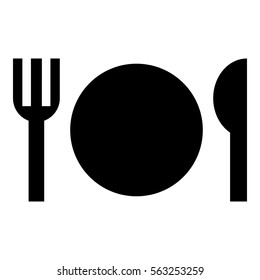 Restaurant icon - Flat design, glyph style icon - Filled black