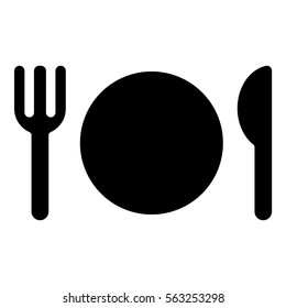 Restaurant icon - Flat design, glyph style icon - Filled black