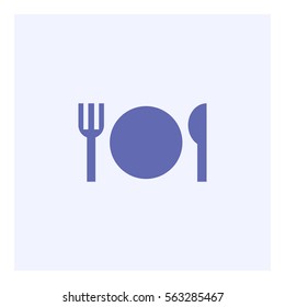 Restaurant icon - Flat design, glyph style icon - Colored enclosed in a square