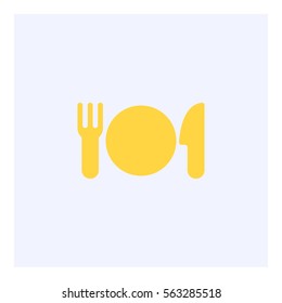 Restaurant icon - Flat design, glyph style icon - Colored enclosed in a square