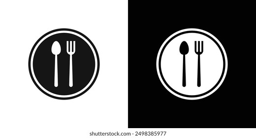 Restaurant icon flat line symbol set.