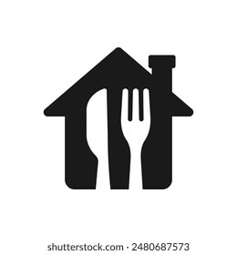 Restaurant icon flat style isolated on white background. Vector illustration