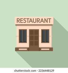 Restaurant icon flat vector. Food cafe. Dinner dish