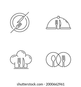 restaurant icon   food  cafe logo template