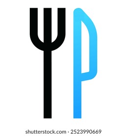 Restaurant-Symbol. Restaurant, Essen, Messer, Gabel, Küche, Koch. Vektorgrafik