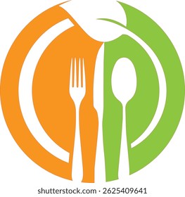Restaurant Icon with Fork, Spoon, and Knife