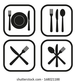 Restaurant icon - four variations