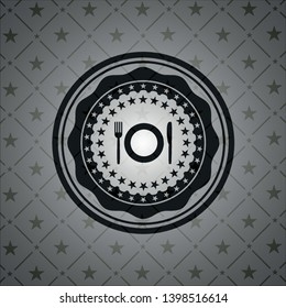 restaurant icon inside black badge