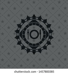 restaurant icon inside black badge