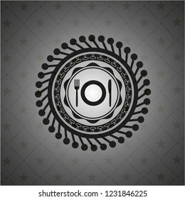 restaurant icon inside black emblem