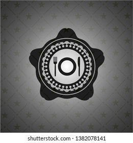 restaurant icon inside black emblem. Vintage.